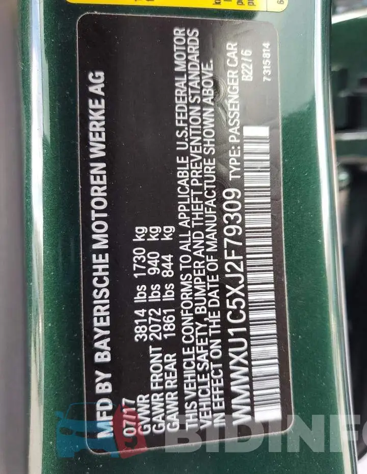 WMWXU1C5XJ2F79309 Photo# 12