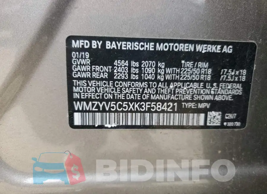 WMZYV5C5XK3F58421 Photo# 13