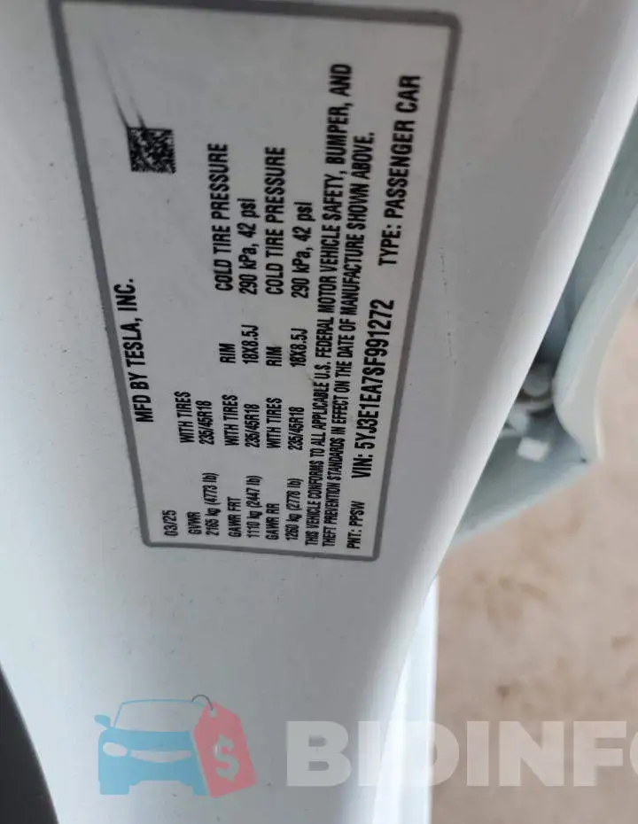 5YJ3E1EA7SF991272 Photo# 12
