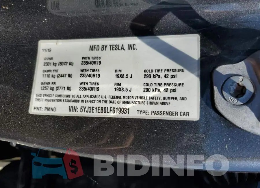 5YJ3E1EB0LF619931 Photo# 13