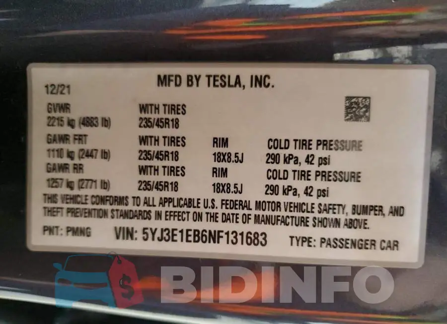 5YJ3E1EB6NF131683 Photo# 13