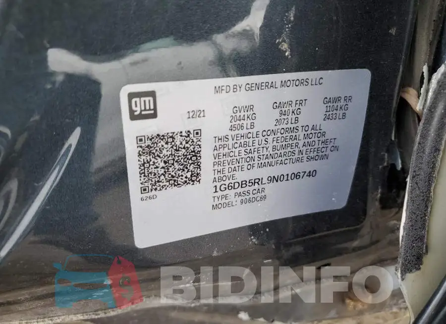 1G6DB5RL9N0106740 Photo# 12