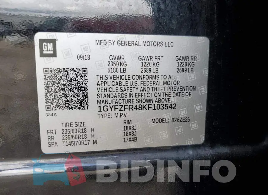 1GYFZFR48KF103542 Photo# 13