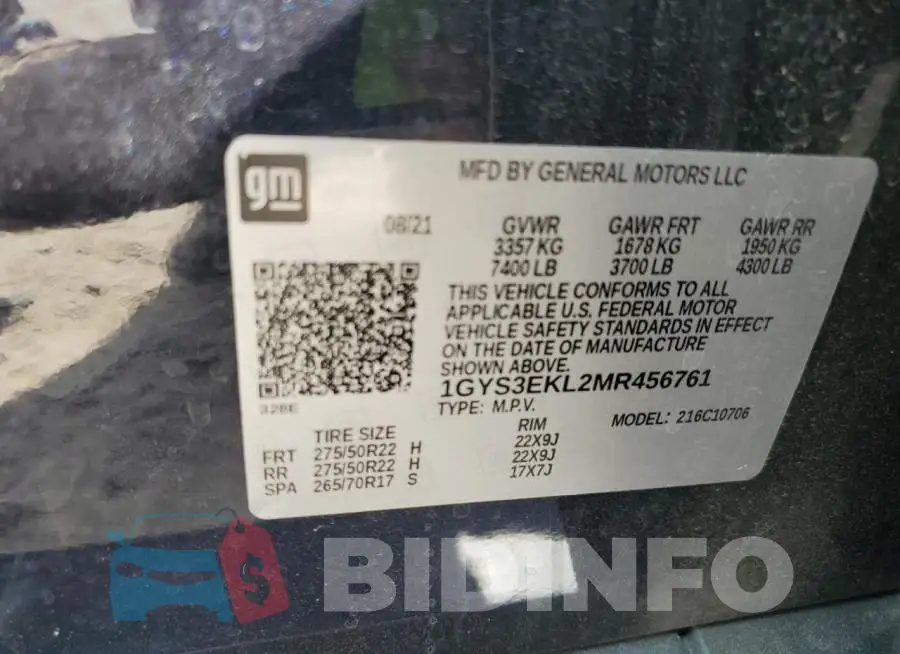 1GYS3EKL2MR456761 Photo# 13