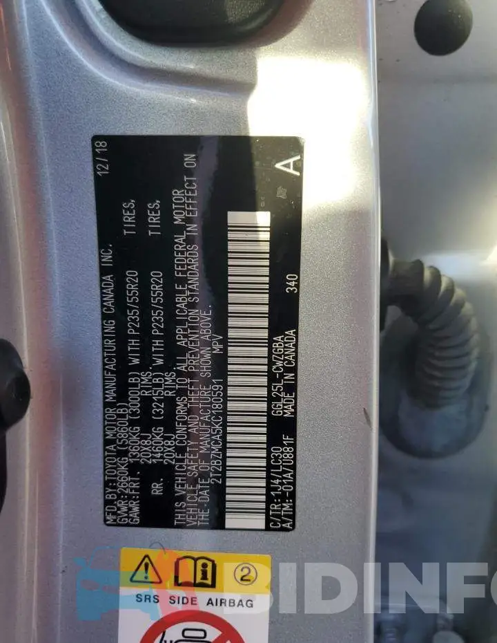 2T2BZMCA5KC180591 Photo# 13