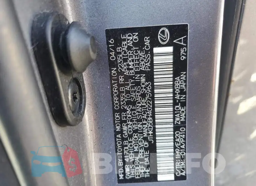 JTHKD5BH4G2275963 Photo# 13