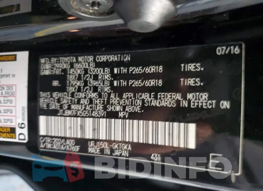 JTJBM7FX5G5148391 Photo# 13