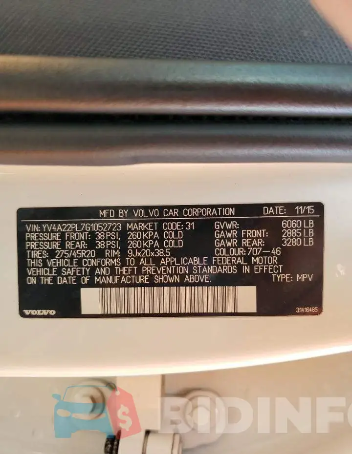 YV4A22PL7G1052723 Photo# 13