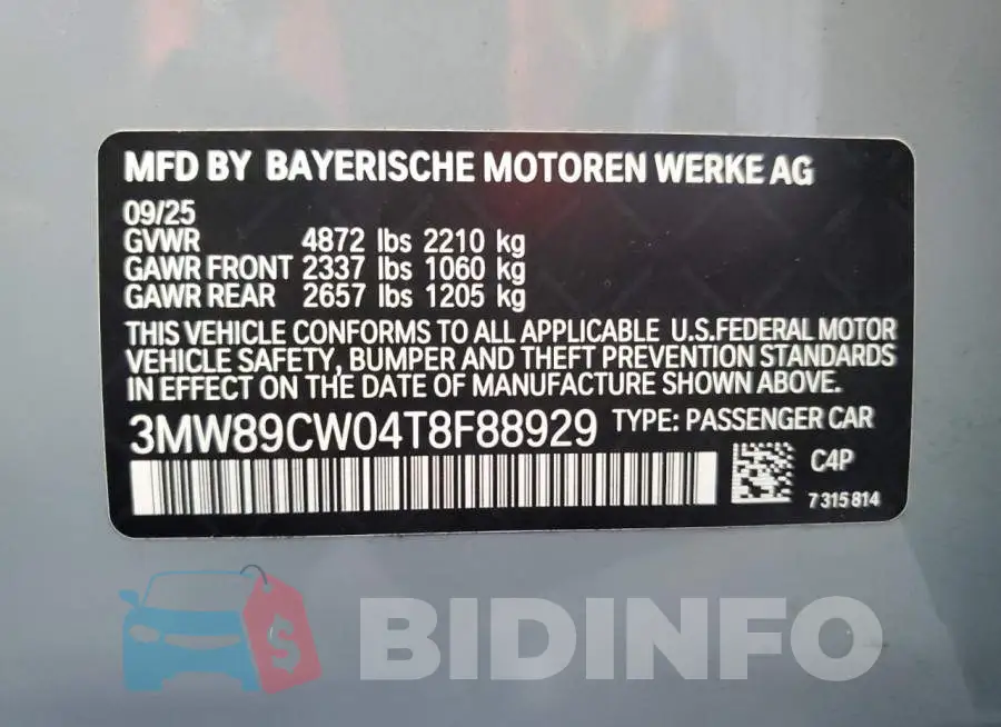 3MW89CW04T8F88929 Photo# 12