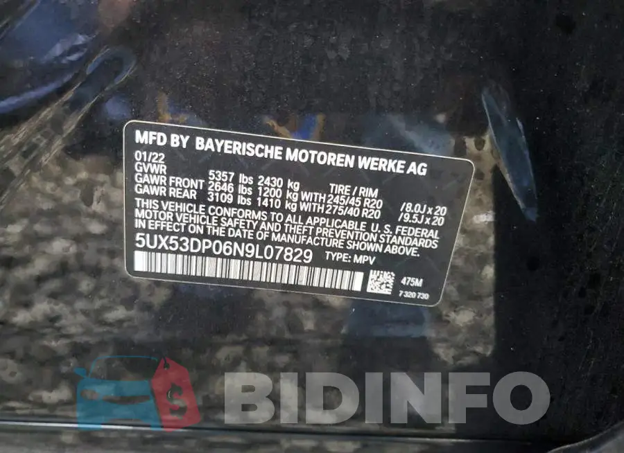 5UX53DP06N9L07829 Photo# 13
