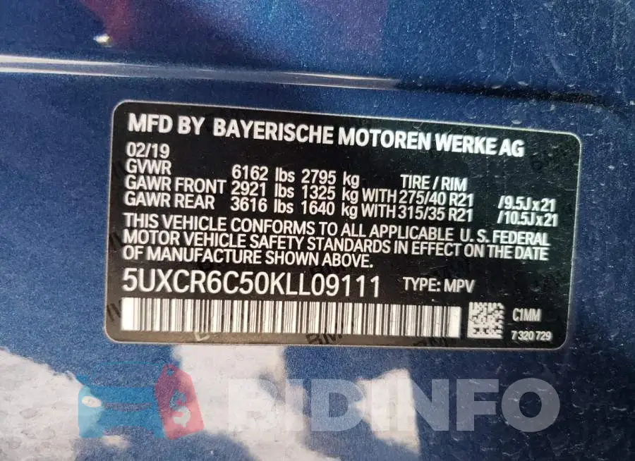 5UXCR6C50KLL09111 Photo# 13