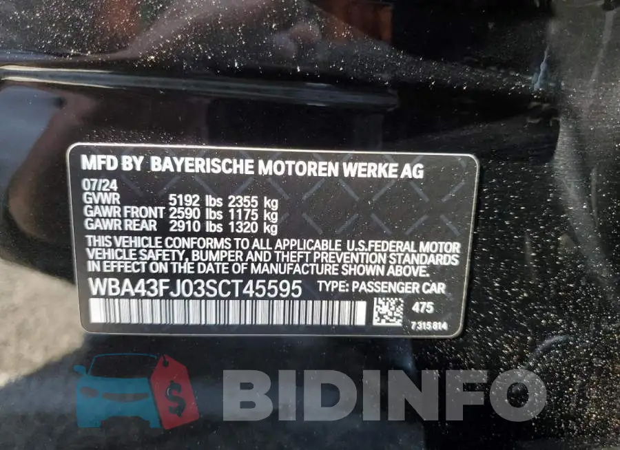 WBA43FJ03SCT45595 Photo# 10