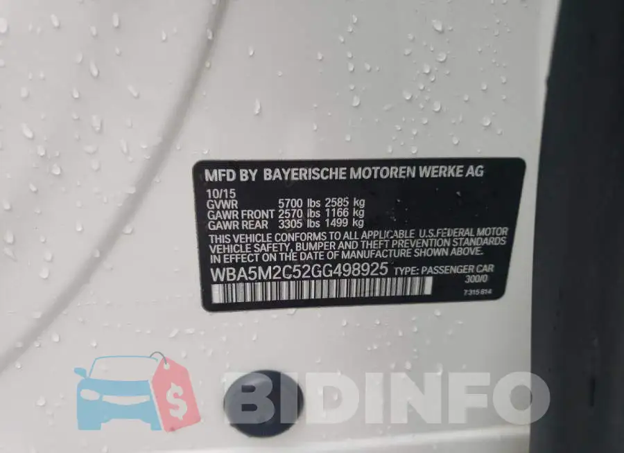 WBA5M2C52GG498925 Photo# 14