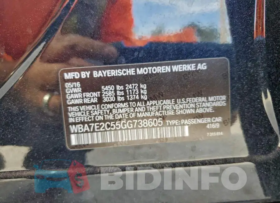 WBA7E2C55GG738605 Photo# 12