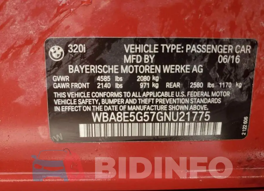 WBA8E5G57GNU21775 Photo# 12