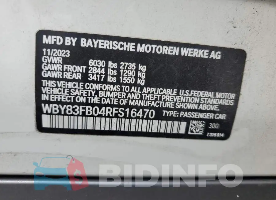 WBY83FB04RFS16470 Photo# 12
