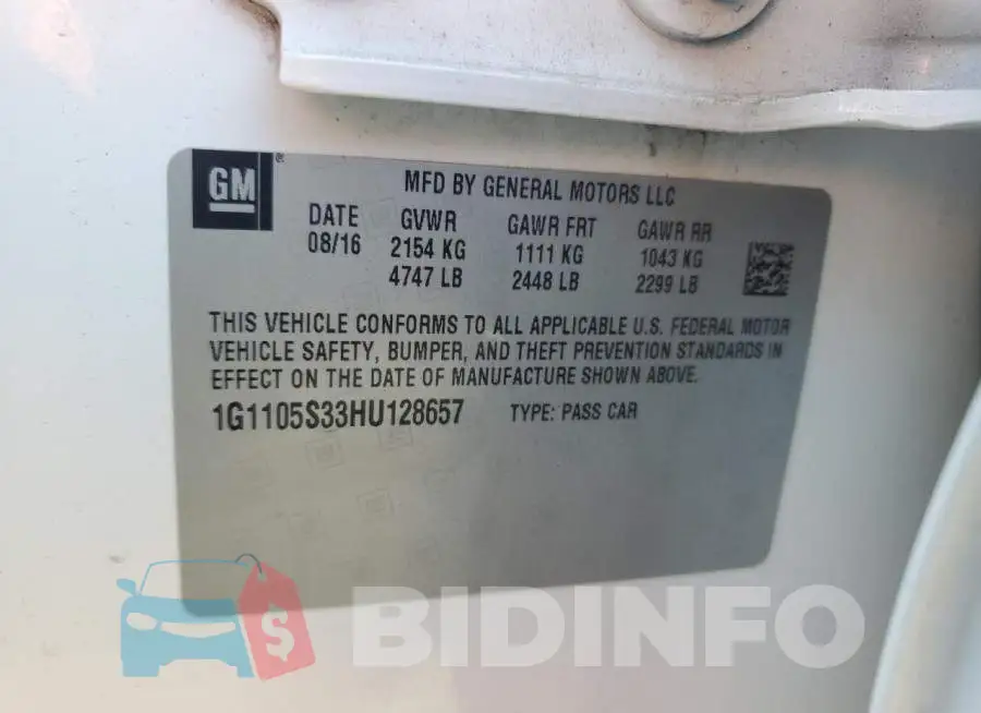 1G1105S33HU128657 Photo# 12