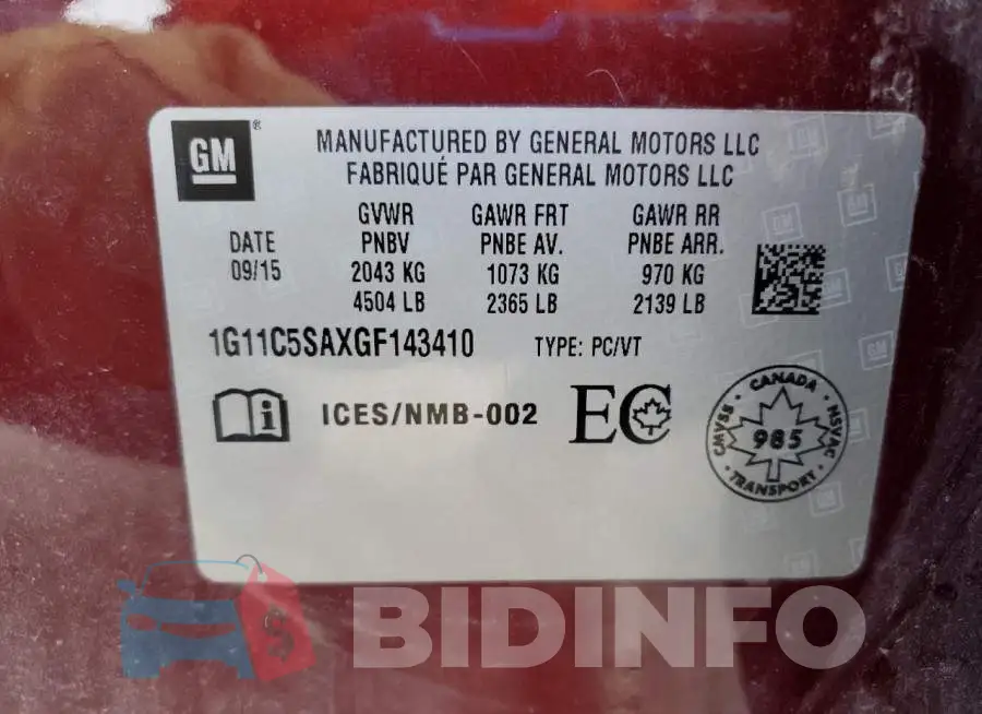 1G11C5SAXGF143410 Photo# 12