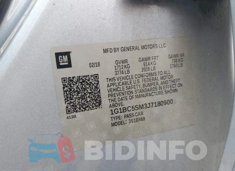 1G1BC5SM3J7180900 Photo# 13