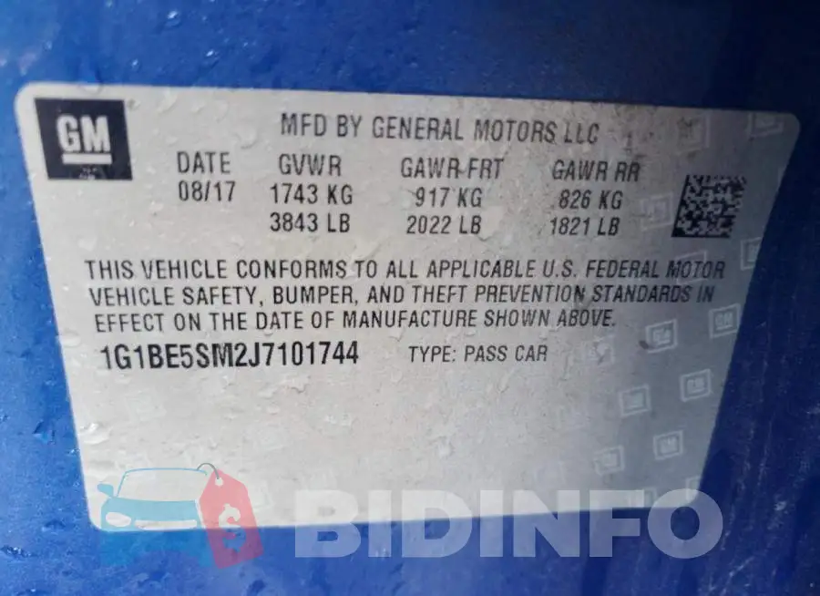 1G1BE5SM2J7101744 Photo# 12