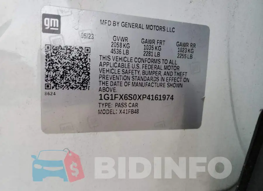 1G1FX6S0XP4161974 Photo# 12