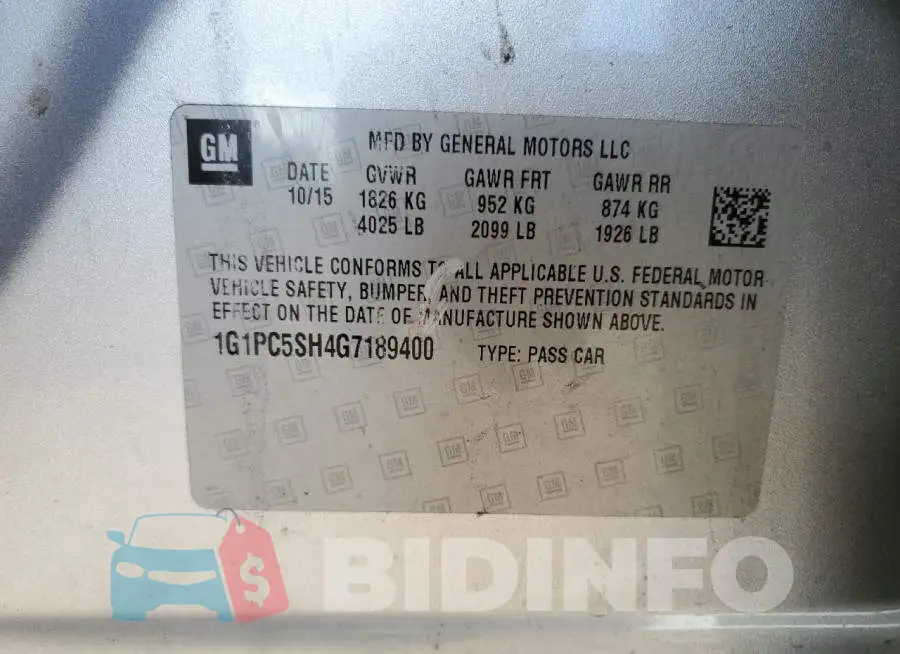 1G1PC5SH4G7189400 Photo# 12