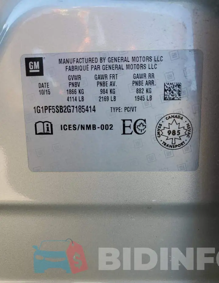 1G1PF5SB2G7185414 Photo# 13