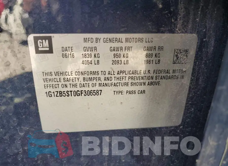 1G1ZB5ST0GF306587 Photo# 12