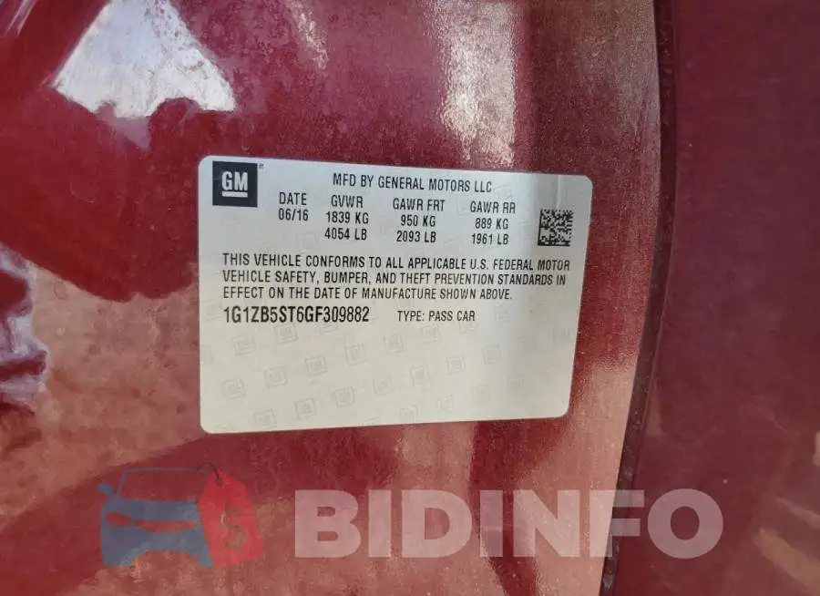 1G1ZB5ST6GF309882 Photo# 12