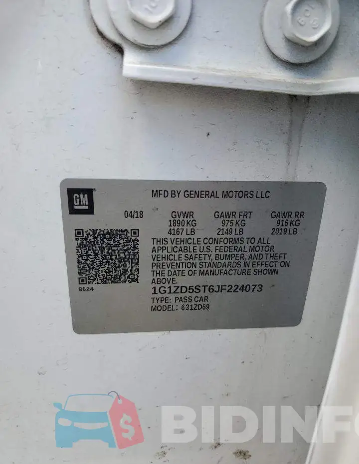 1G1ZD5ST6JF224073 Photo# 12