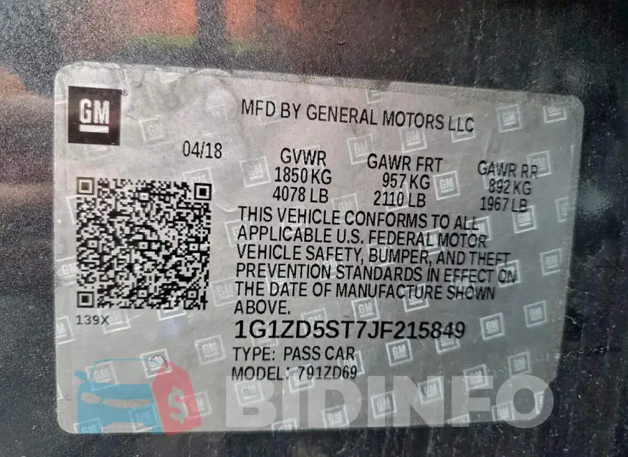 1G1ZD5ST7JF215849 Photo# 12