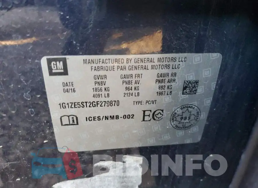 1G1ZE5ST2GF279870 Photo# 13