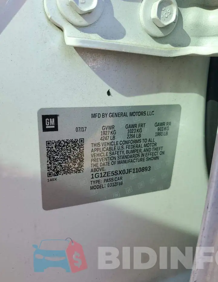 1G1ZE5SX0JF110893 Photo# 12