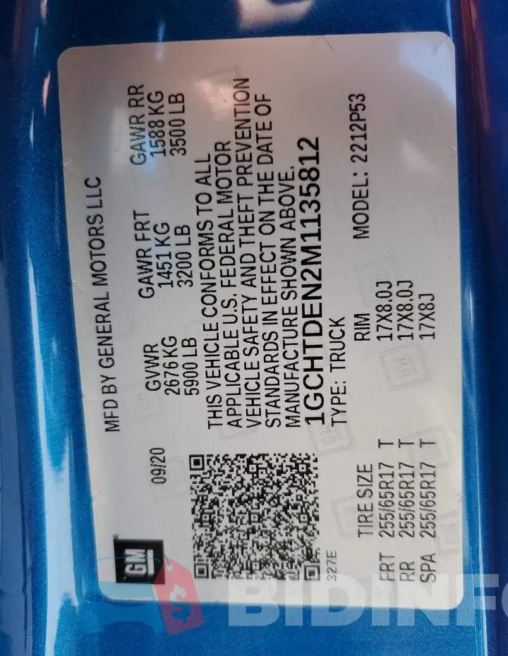 1GCHTDEN2M1135812 Photo# 12