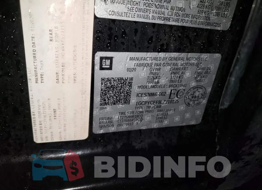 1GCPYCEF8LZ210125 Photo# 12