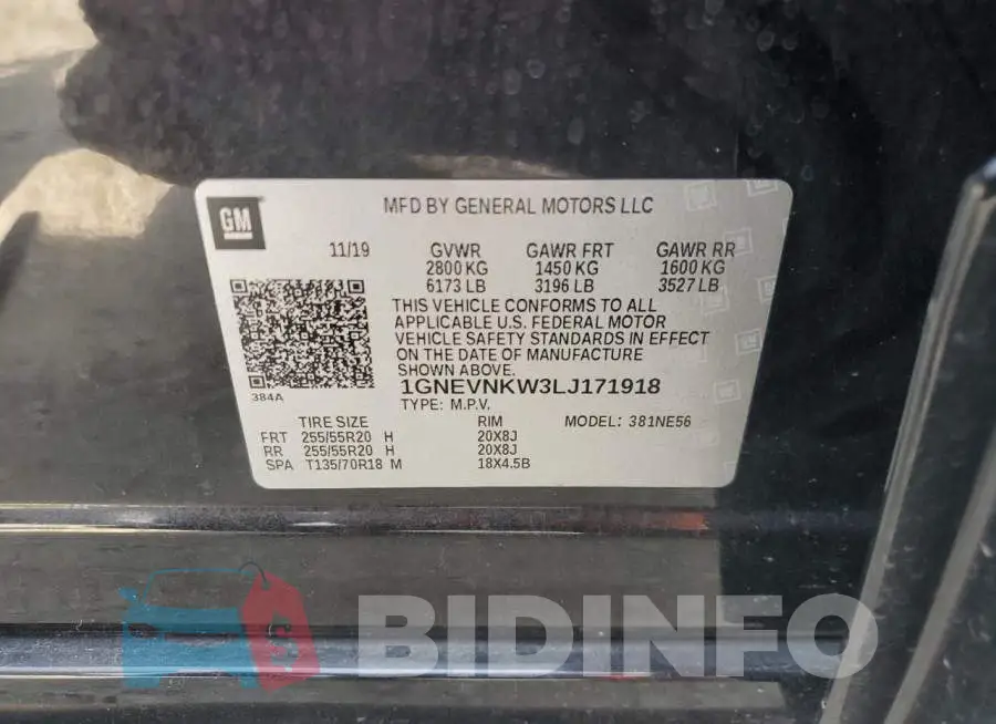 1GNEVNKW3LJ171918 Photo# 13