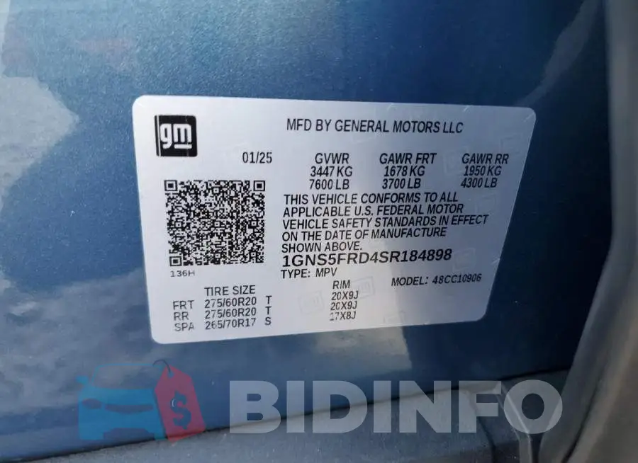 1GNS5FRD4SR184898 Photo# 14