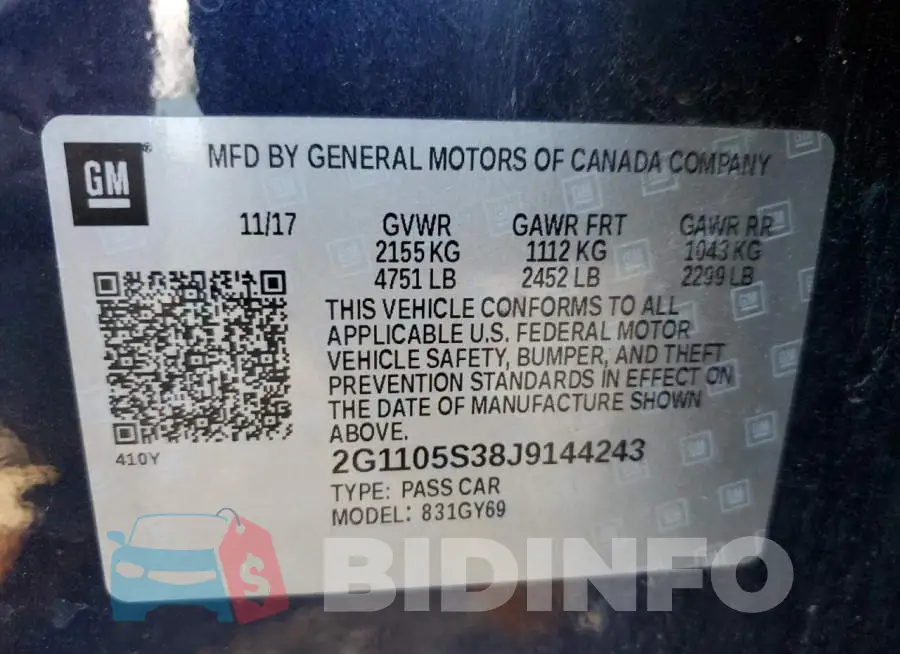 2G1105S38J9144243 Photo# 12