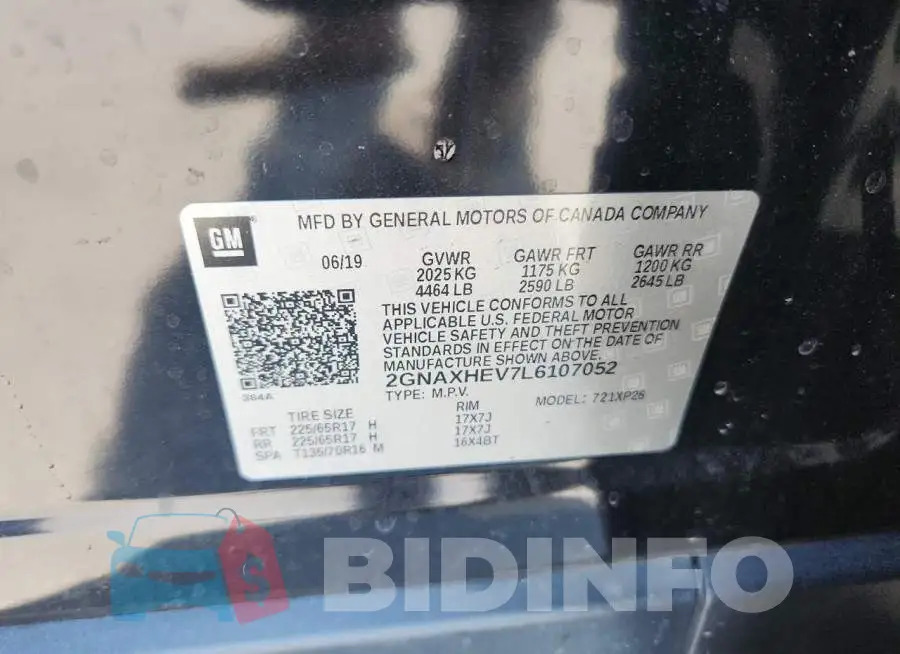 2GNAXHEV7L6107052 Photo# 13