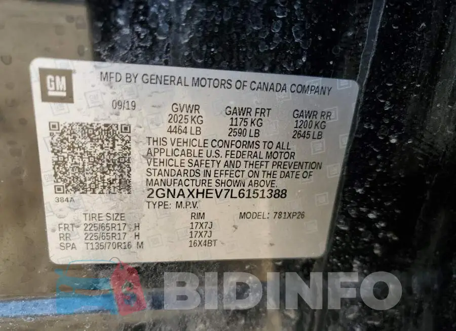 2GNAXHEV7L6151388 Photo# 13