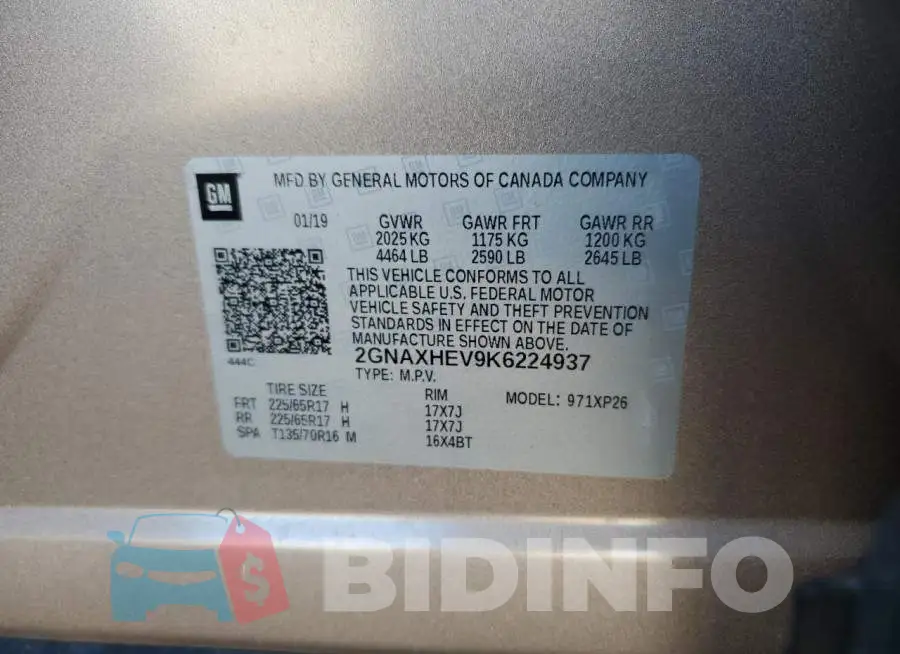 2GNAXHEV9K6224937 Photo# 13