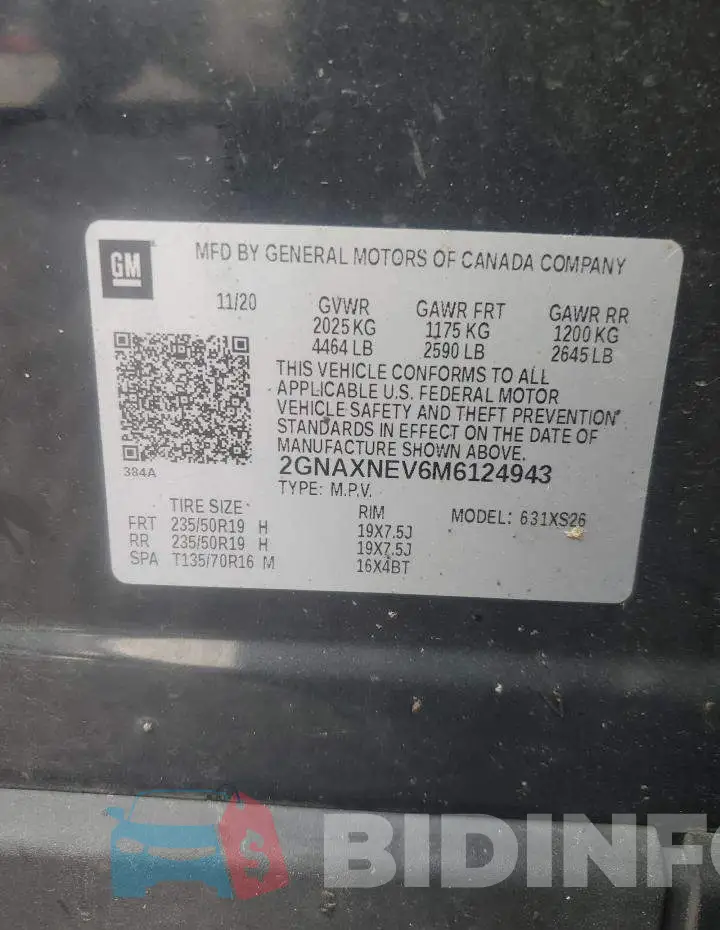 2GNAXNEV6M6124943 Photo# 13