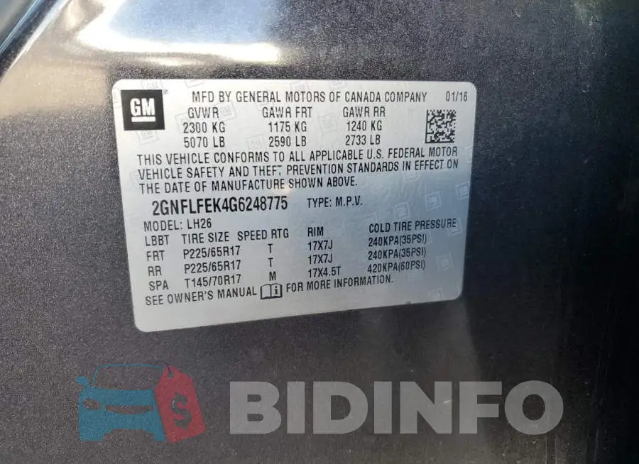 2GNFLFEK4G6248775 Photo# 13
