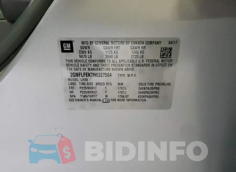 2GNFLFEK7H6327584 Photo# 13