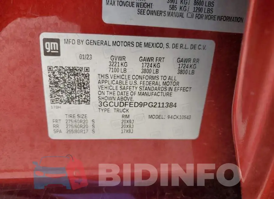 3GCUDFED9PG211384 Photo# 12