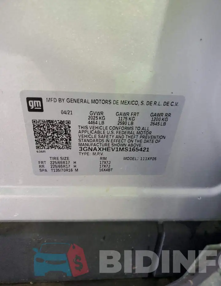 3GNAXHEV1MS165421 Photo# 14