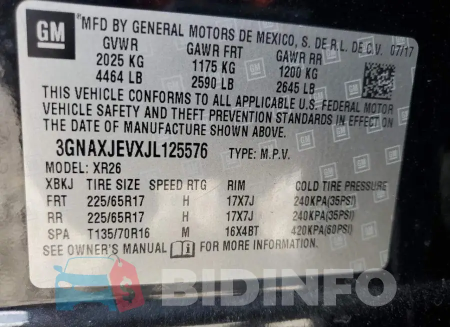 3GNAXJEVXJL125576 Photo# 12
