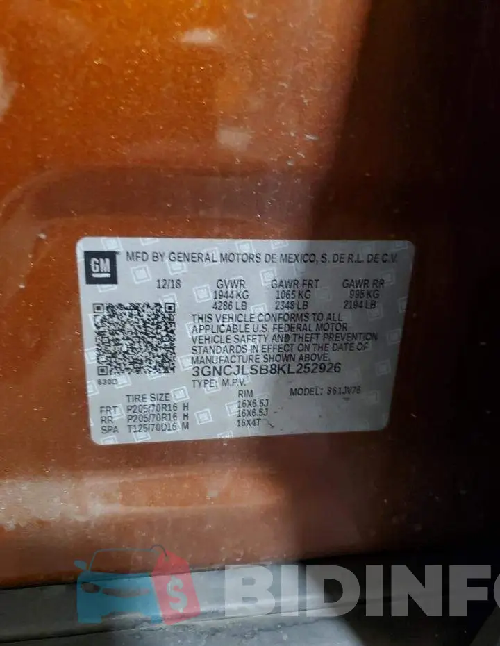 3GNCJLSB8KL252926 Photo# 14