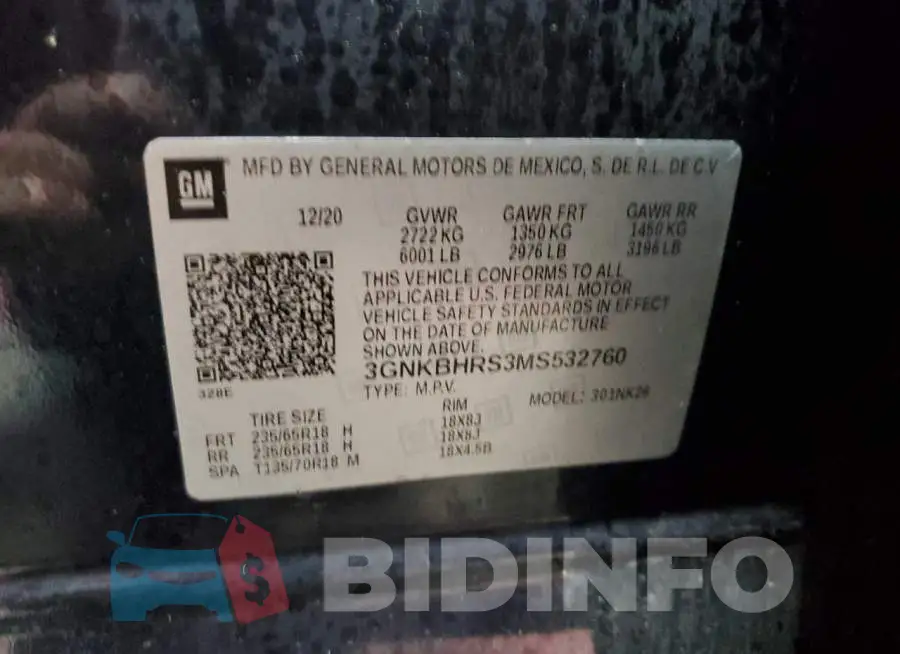 3GNKBHRS3MS532760 Photo# 13