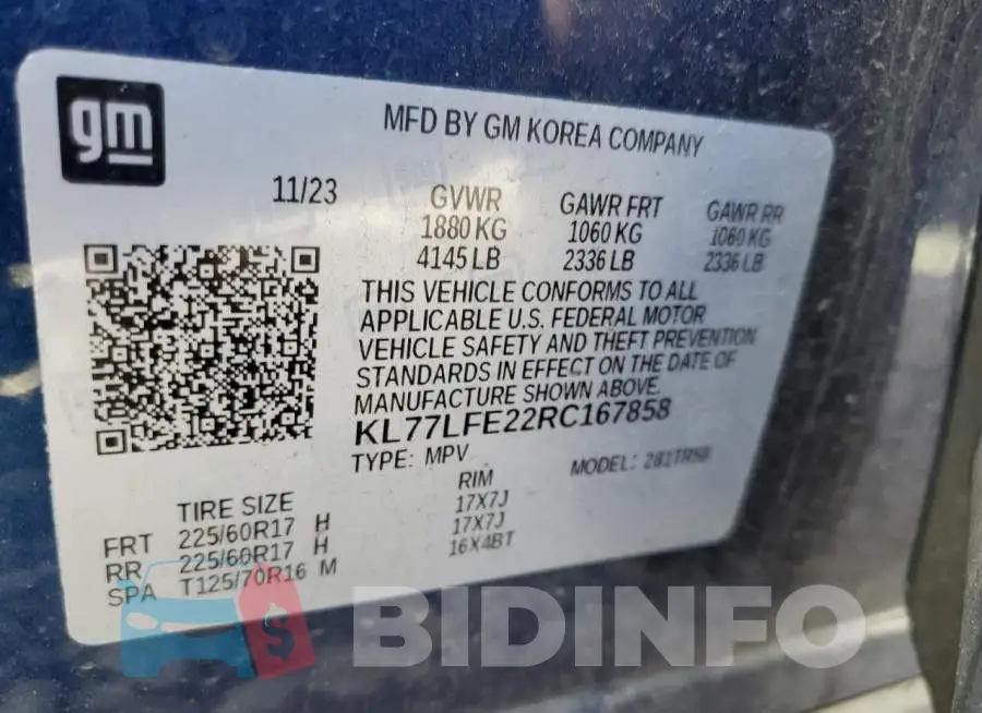 KL77LFE22RC167858 Photo# 12